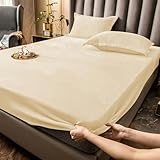 Tospass Winter Warme Spannbettlaken 180x200 cm Cashmere Touch Flauschige Fleece Biber Samt...