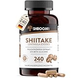 SHROOMY Shiitake (Lentinula edodes) Kapseln – 240 Stück – 40%...