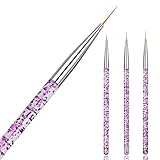 Hanyousheng Nageldesign Pinsel 3/Set Profi Acryl Nail Art Pinsel Set NAL Kunst Malerei...
