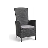 Allibert Dining Sessel Vermont anthrazit - Rattanoptik, wetterfest, Garten,...