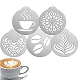 Kaffeeschablonen aus Edelstahl, Kaffee-Dekorationsschablone, Barista, Cappuccino, Kunst,...