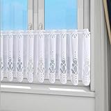 NSXIN Scheibengardinen Halbtransparent Bistrogardine Weiß Voile Gardine Küchen Vorhang...