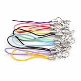 Vintageparts 10 Handyanhänger im Farbmix mit Karabiner zum Schmuck selber...