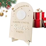 Weihnachts-Countdown-Dekorationen,Weihnachts-Countdown-Schild,Advents-Countdown aus Holz -...