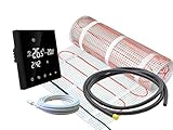 Elektrische Fußbodenheizung SunPro für Fliesen 160 W/m² - Komplett-Set mit Thermostat...