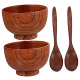 GLEAVI 1 Satz Holzschalen Set Rustikale Große Holzsalatschüssel für Vielseitige...
