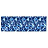 Amooorous Blue Pixel Elch Weihnachten verstellbare Volant-Vorhänge 45,7 x 137,2 cm,...