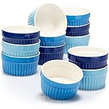 COM-FOUR® 12x Soufflé Förmchen - Creme Brulee Schälchen aus Keramik -...