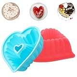 Ayolofei 2 Pack Silikon Herz-Kuchenform, 8 Zoll Herz Kuchenform,...