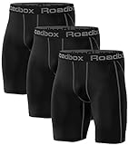 Roadbox 3er Pack Herren Kompressionsshorts, Schnelltrocknendes Baselayer Unterhose Tights...