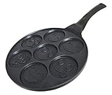 rukauf Pfannkuchen-Pfanne mit Smiley-Gesichtern auch für Crepes 26 cm...