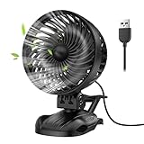 OUILA Mini USB Ventilator, Tischventilator Clip Fan mit 9 Geschwindigkeiten,...