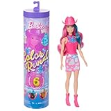 Barbie Color Reveal Modepuppe und Accessoires mit 6 Überraschungen, Disco...