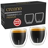 Creano PREMIUM doppelwandige Espressogläser 100ml - 2er Set - Gastronomie...