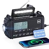 Kurbelradio DAB/UKW, Tragbare Solar Radio mit LED Taschenlampe & Leselicht,...