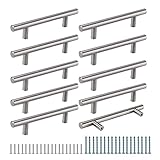AIMEKE 10 Stück Möbelgriffe 128mm Lochabstand Schrankgriffe Silber Türgriffe Küche...