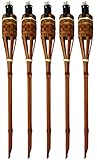 Moritz 5 Stück Bambusfackeln Fackel Deluxe 90 cm Dunkelbraun Gartenfackel Ölfackeln...