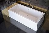 ECOLAM Badewanne Wanne Rechteck Quadro Design Acryl weiß 170x75 cm + Schürze...
