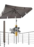 Menz Sonnenschirm Balkon - 3-IN-1 Sonnenschutz Balkon SET in Taupe, UPF 50+ Sonnenschirm...