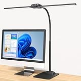 KableRika Schreibtischlampe LED Dimmbar: Doppelkopf LED Schreibtischlampe für...
