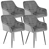 Higliocas Stühle Esszimmer 4er Set Küchenstühle: Samt Esstisch Stühle Polsterstuhl...