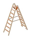 Layher Holzstehleiter - mit 8 Stufen; Holzleiter mit 80mm breiten Stufen,...