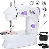 Retoo 230V Elektrische Mini-Nähmaschine mit 2 Geschwindigkeiten und Fußpedal,...