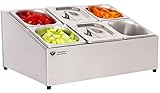 Beeketal 'BGN6-Duo' Edelstahl GN Aufsatzboard für 6 Gastronorm Behälter...