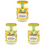THOMY Delikatess-Mayonnaise 250ml - Glas, 3er Pack (1 x 250ml)