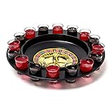 Relaxdays 10010182 Roulette Trinkspiel, Partyspiel mit Drehrad, Schnapsgläsern...