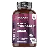Hyaluronsäure Kapseln - 600mg pro Kapsel - 120 vegane Hyaluron Capsules - 4 Monate Vorrat...