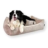 4L Textil Molly Hundebett Cord Hundekorb mittelgroße Hunde Hundebett aus Cord Beige...