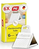 PIC Kleidermottenfalle Mottenschutz für Kleiderschrank - 6 Stück Mottenfalle...