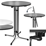 Beautissu Stehtisch klappbar 80 cm Schwarz Bellini – Kratzfest Stabil...