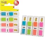 Post-it Index Mini, 11,9 x 43,2 mm, 3 x 35 Haftstreifen im Spender, Farbe: Limonengrün,...