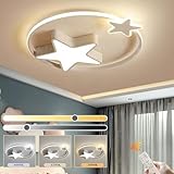 Weiße LED Deckenleuchte | Moderne Runde Kinderlampe | Sterne Sternenhimmel Kinderlicht |...