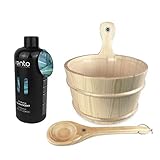 SudoreWell® Sauna Set mit Saunakübel + Saunakelle aus hochwertigem Pinienholz...