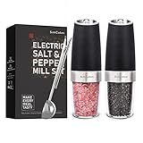 SimCoker Gravity Elektrisches Salz- und Pfeffermühle-Set, batteriebetrieben, Löffel,...