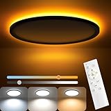 AmazeFan LED Deckenleuchte Dimmbar - 24W 2400LM Deckenlampe mit Fernbedienung - 6W...