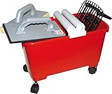 HAROMAC Fliesenwaschset Profi 9 teilig, 22 l Wascheimer in rot mit Rollen,...