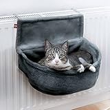 CanadianCat Company | Katzen Kuschelsack für Heizkörper | Anthrazit | Liegemulde mit...