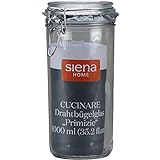 Siena Home Bügel-Glas Cucinare rund 1,0 l, 6er-Pack Edelstahl-Klammer, mit Ring