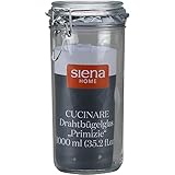 Siena Home Bügel-Glas Cucinare rund 1,0 l, 6er-Pack Edelstahl-Klammer, mit Ring