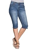 Sheego Damen Große Größen Caprijeans mit kleinen Seitenschlitzen Freizeitmode...