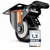 PEARWAY™ Schwerlastrollen 50mm - Tragkraft bis 320kg [4x Bremse] - extra leise &...