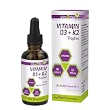 Vitamin D3 + K2 Tropfen - Vitamin D3 5000 IE - Vitamin K2 100µg pro Tropfen -...