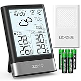 LIORQUE Wetterstation Funk mit Außensensor Digital Thermometer Hygrometer Innen...