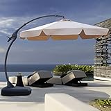 Grand patio Ampelschirm mit Schirmständer, Sonnenschirm 300cm Mit praktischer Handkurbel,...