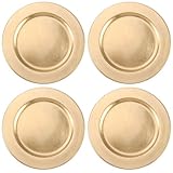 COM-FOUR® 4x Platzteller in goldfarben Shabby Chic - Unterteller als Tischdekoration -...