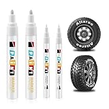 Altaroo 4 Stück Reifenstift, Reifen Stift Weiß Wasserfest 1mm & 3mm, Weissreifenstift...